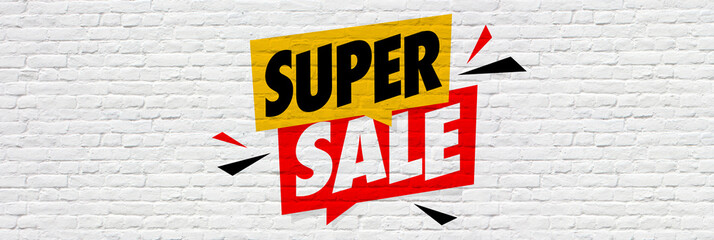 Super Sale on bricks background