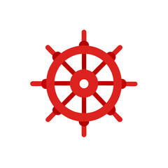 Obraz premium A red ships wheel on transparent background