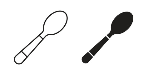 Spoon icon concept. Logo symbol for web and mobile. Pixel Perfect.