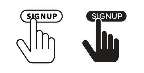 Signup icon concept. Logo symbol for web and mobile. Pixel Perfect.