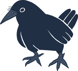 cartoon illustration of a crow.