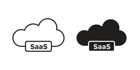 SaaS icon concept. Logo symbol for web and mobile. Pixel Perfect.