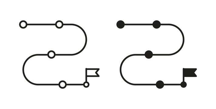 Roadmap icon concept. Logo symbol for web and mobile. Pixel Perfect.