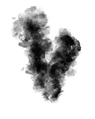 Black smoke on white background