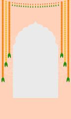 Traditional Indian Wedding Invitation Template with Mandala Art