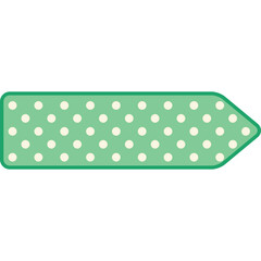 Mint Green Polka Dot Arrow Shaped Bookmark with Green Outline on Transparent Background