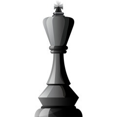 Monochromatic Chess King Piece With A Transparent Background And A Subtle Shadow Below Representing Strategy And Power