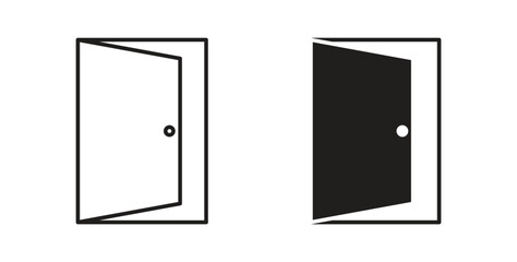 Open door icon concept. Logo symbol for web and mobile. Pixel Perfect.