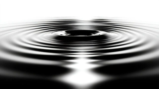 Sound Wave Burst, A minimalist background of concentric circles representing a powerful sound wave or shockwave. Black and white graphic style. - Powered by Adobe