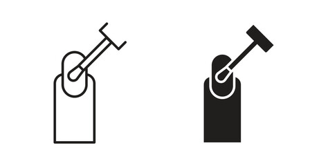 Manicure icon concept. Logo symbol for web and mobile. Pixel Perfect.