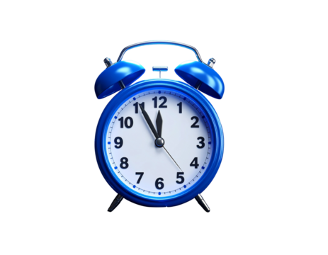 Vintage Style Blue Alarm Clock with Nighttime Glow Elements