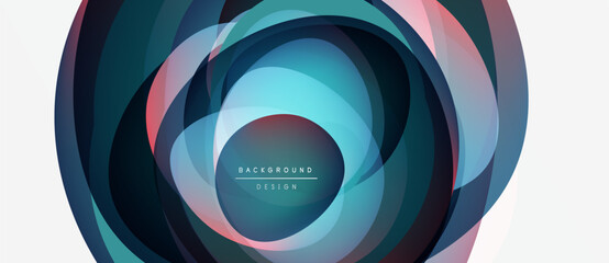 Abstract concentric circles, vibrant colors, modern design. Text reads background design within central shape. Minimalist aesthetic.