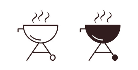 Grill icon concept. Logo symbol for web and mobile. Pixel Perfect.