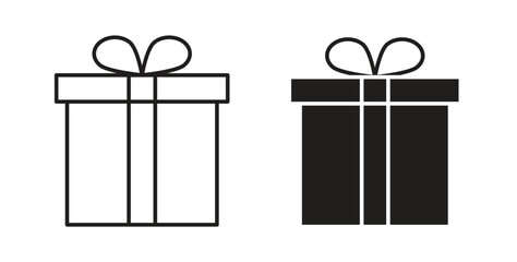 Gift boxes icon concept. Logo symbol for web and mobile. Pixel Perfect.