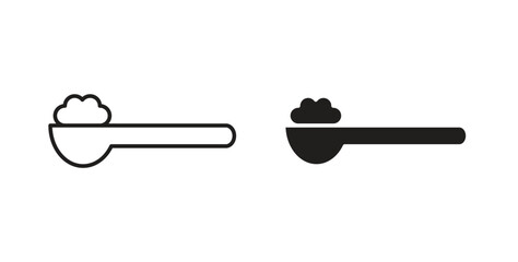 full spoon icon concept. Logo symbol for web and mobile. Pixel Perfect.