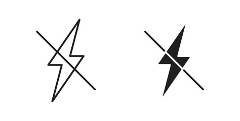 Flash off icon concept. Logo symbol for web and mobile. Pixel Perfect.