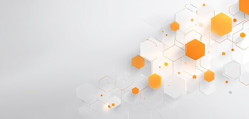 A modern graphic design with a white and orange honeycomb pattern, ideal for backgrounds or abstract concepts