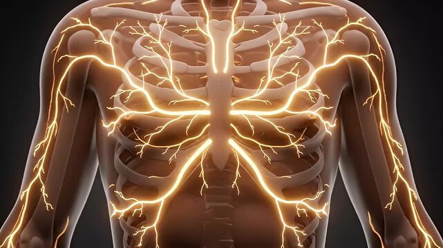 nervous system spreading through human body