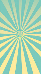 Teal and Cream Sunburst Pattern Retro Style