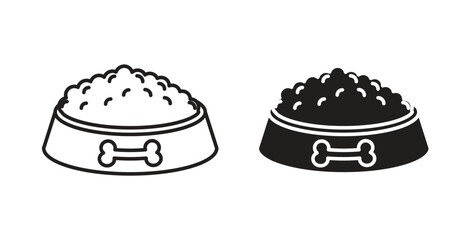 Dog food icon concept. Logo symbol for web and mobile. Pixel Perfect.