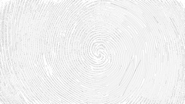 Abstract black and white fingerprint swirl pattern with detailed ridges and fine texture.