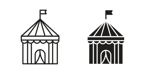 Circus tent icon concept. Logo symbol for web and mobile. Pixel Perfect.