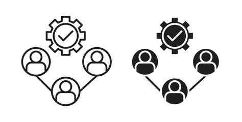 CRM icon concept. Logo symbol for web and mobile. Pixel Perfect.