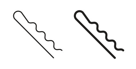 Bobby pin icon concept. Logo symbol for web and mobile. Pixel Perfect.