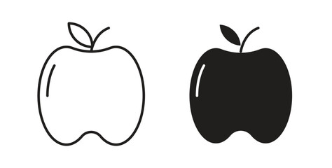 Apple icon concept. Logo symbol for web and mobile. Pixel Perfect.
