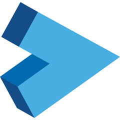 Abstract Geometric Shape With Light Blue And Dark Blue Tones On A Transparent Background