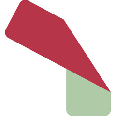 Abstract geometric shapes with a deep red angled plane overlapping a muted green rectangle against a clean white background symbolizing simplicity and modern design principles
