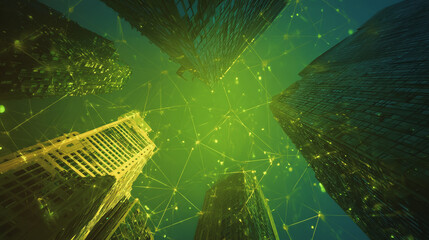 Smart digital Innovation city with connection network reciprocity over the city  of future smart wireless digital city and social media networking systems that connects people with in city