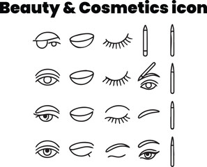 Eye Care and Eyelash Beauty Minimal Line Vector Icon Pack
