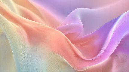 Obraz premium Pastel Fabric Waves Abstract Background. Gradient Neon Fabric Waves Abstract Background