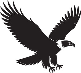 Obraz premium Eagle Silhouette Vector Bird Flying Wild Animal Freedom Design Wildlife Graphic Symbol