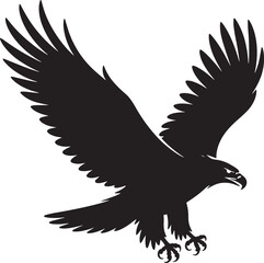 Obraz premium Powerful Eagle Silhouette Vector Bird Flying Wild Animal Freedom Design Wildlife Graphic