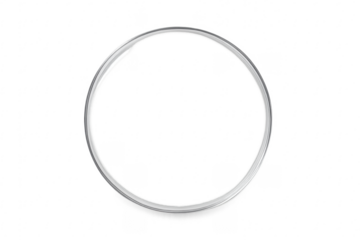 Clear glass circle ring lens on transparent background