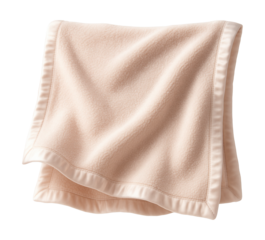 A soft baby blanket with a satin trim, perfect for comforting newborns to sleep.