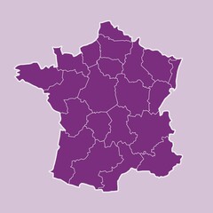 Fototapeta premium map of france with region , french country illustration 