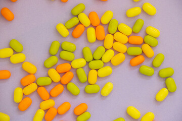 Candy on the colorful background