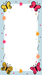 Fun frame with butterflies
