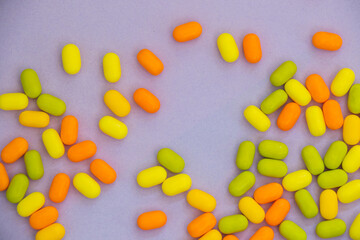 Candy on the colorful background