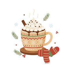Winter Hot Chocolate Mug with Marshmallows