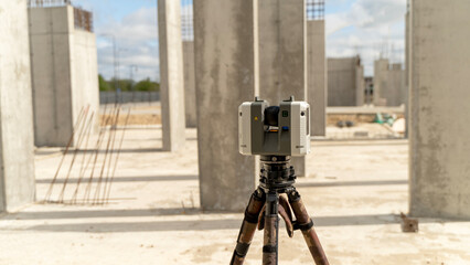 Geodetic Instrument Laser Scanner At Construction Site © I