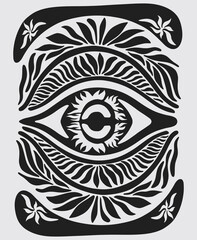 Eye artwork vision traditional ethnic symbol clip art illustration vector poster sticker editable