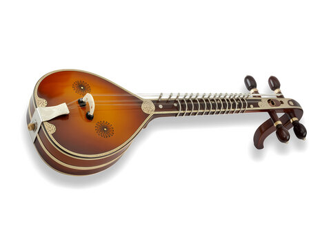 A sarod isolated on transparent background.