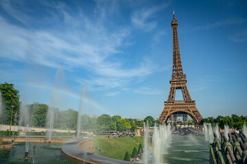 Obraz premium Eiffel Tower and Fountains at Trocadéro Gardens, Paris, France