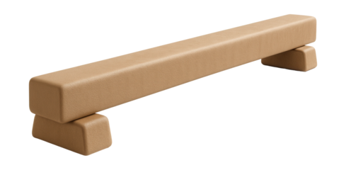 Low-to-ground balance beam module for practicing balance in a home gym.