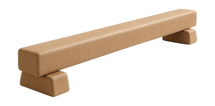 Low-to-ground balance beam module for practicing balance in a home gym.