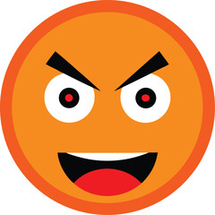 Expressive angry face emoji icon with vibrant colors